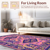 Ultra Soft Area Rug, Non Slip, Stain Resistant, Washable Area Rugs for Living Room, Bedroom, Eclectic Soft Purple Patterned Delight(Purple)