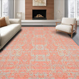 Ultra Soft Area Rug, Non Slip, Stain Resistant, Washable Area Rugs for Living Room, Bedroom, Chic Minimalist Ogee Pattern(Orange)