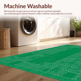 Ultra Soft Area Rug, Non Slip, Stain Resistant, Washable Area Rugs for Living Room, Bedroom, Vibrant Cityscape Playful Arrangement(Green)