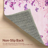Ultra Soft Area Rug, Non Slip, Stain Resistant, Washable Area Rugs for Living Room, Bedroom, Playful Nature-Themed Soft Mat(Pink)