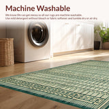 Ultra Soft Area Rug, Non Slip, Stain Resistant, Washable Area Rugs for Living Room, Bedroom, Beige Green Geometric Area Machine(Gray)