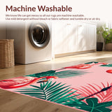 Fresh Botanical Patterned Entrance Mat(Pink)