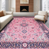 Ultra Soft Area Rug, Non Slip, Stain Resistant, Washable Area Rugs for Living Room, Bedroom, Traditional Hand Tufted Bedroom Area Carpet(Pink)