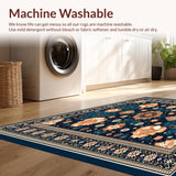 Ultra Soft Area Rug, Non Slip, Stain Resistant, Washable Area Rugs for Living Room, Bedroom, Patio Oasis(Blue)