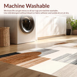Ultra Soft Area Rug, Non Slip, Stain Resistant, Washable Area Rugs for Living Room, Bedroom, Abstract Animal Inspired Design with Brown and Silver(Beige)