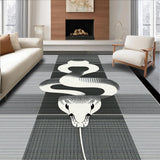 Ultra Soft Area Rug, Non Slip, Stain Resistant, Washable Area Rugs for Living Room, Bedroom, Dramatic Gothic Snake Pattern Design(White)