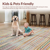 Ultra Soft Area Rug, Non Slip, Stain Resistant, Washable Area Rugs for Living Room, Bedroom, Charming Vintage Floral Accent(Gray)