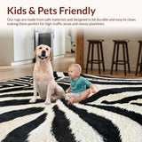 Ultra Soft Area Rug, Non Slip, Stain Resistant, Washable Area Rugs for Living Room, Bedroom, Exotic Zebra Print Entryway Runner Rug(Black)