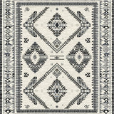 Ultra Soft Area Rug, Non Slip, Stain Resistant, Washable Area Rugs for Living Room, Bedroom, Chic Abstract Tiled Pattern(Black)