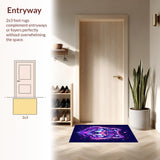 Ultra Soft Area Rug, Non Slip, Stain Resistant, Washable Area Rugs for Living Room, Bedroom, Striking Playful Nebula Theme(Purple)