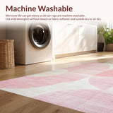 Ultra Soft Area Rug, Non Slip, Stain Resistant, Washable Area Rugs for Living Room, Bedroom, Symmetrical Bow-Shaped Rug, Aesthetic Room Decor(Pink)