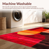 Ultra Soft Area Rug, Non Slip, Stain Resistant, Washable Area Rugs for Living Room, Bedroom, Dynamic Abstract Shape Fusion(Red)