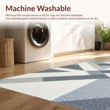Ultra Soft Area Rug, Non Slip, Stain Resistant, Washable Area Rugs for Living Room, Bedroom, Contemporary White and Gray Kitchen Easy-Clean Rug(Gray)