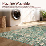 Ultra Soft Area Rug, Non Slip, Stain Resistant, Washable Area Rugs for Living Room, Bedroom, Rustic Geometric Soft Textures(Green)