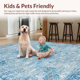 Ultra Soft Area Rug, Non Slip, Stain Resistant, Washable Area Rugs for Living Room, Bedroom, Dainty Bow Design Preppy Rug Stylish Bathroom Accent Cute Washable Carpet(Blue)