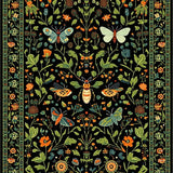 Ultra Soft Area Rug, Non Slip, Stain Resistant, Washable Area Rugs for Living Room, Bedroom, Dynamic Orange Accent Insect Theme(Black)