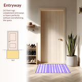 Ultra Soft Area Rug, Non Slip, Stain Resistant, Washable Area Rugs for Living Room, Bedroom, Lively Abstract Lattice Color Fusion(Purple)