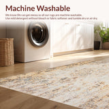 Ultra Soft Area Rug, Non Slip, Stain Resistant, Washable Area Rugs for Living Room, Bedroom, Beige Brown Area Distressed Floral(Beige)