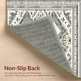 Ultra Soft Area Rug, Non Slip, Stain Resistant, Washable Area Rugs for Living Room, Bedroom, Rustic Ogee Motif Delight(Beige)