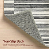 Ultra Soft Area Rug, Non Slip, Stain Resistant, Washable Area Rugs for Living Room, Bedroom, Stylish Black & White Carpet: Reversible Striped Area Rug(Black)