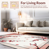 Ultra Soft Area Rug, Non Slip, Stain Resistant, Washable Area Rugs for Living Room, Bedroom, Stylish Dark Floral Serenity Pattern(Pink)