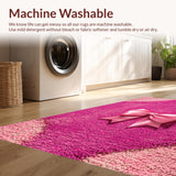 Ultra Soft Area Rug, Non Slip, Stain Resistant, Washable Area Rugs for Living Room, Bedroom, Pastel Pink Front Door Decor Absorbent Mat(Pink)