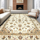 Ultra Soft Area Rug, Non Slip, Stain Resistant, Washable Area Rugs for Living Room, Bedroom, Rustic Distressed Botanical Elegance(Beige)