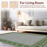 Ultra Soft Area Rug, Non Slip, Stain Resistant, Washable Area Rugs for Living Room, Bedroom, Rustic Nature-Inspired Pattern(Gray)