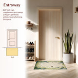 Ultra Soft Area Rug, Non Slip, Stain Resistant, Washable Area Rugs for Living Room, Bedroom, Soft Earthy Floral Elegance(Beige)