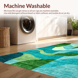 Ultra Soft Area Rug, Non Slip, Stain Resistant, Washable Area Rugs for Living Room, Bedroom, Stylish Lattice Inspired Layout(Blue)