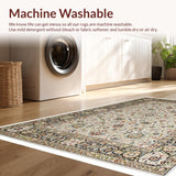 Ultra Soft Area Rug, Non Slip, Stain Resistant, Washable Area Rugs for Living Room, Bedroom, Washable Low Pile Kitchen Accent Rug(Beige)