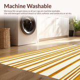 Ultra Soft Area Rug, Non Slip, Stain Resistant, Washable Area Rugs for Living Room, Bedroom, Vintage Striped(Yellow)