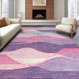 Ultra Soft Area Rug, Non Slip, Stain Resistant, Washable Area Rugs for Living Room, Bedroom, Vibrant Multicolored Artful Design(Pink)