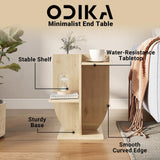 ODIKA Scandinavian Minimalist End Table with Shelves