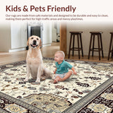 Ultra Soft Area Rug, Non Slip, Stain Resistant, Washable Area Rugs for Living Room, Bedroom, Wild Sahara Animal Print Deep Brown Cream Ivory Grey(Beige)