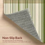 Backyard Oasis Easy Clean Striped Patio Beige Moss Green(Beige)