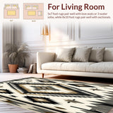 Ultra Soft Area Rug, Non Slip, Stain Resistant, Washable Area Rugs for Living Room, Bedroom, Southwest Spirit Aztec Inspired Geometric Area Native Motif(Beige)