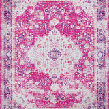 Ultra Soft Area Rug, Non Slip, Stain Resistant, Washable Area Rugs for Living Room, Bedroom, Rustic Soft Pink Geometric Design(Pink)