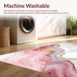 Ultra Soft Area Rug, Non Slip, Stain Resistant, Washable Area Rugs for Living Room, Bedroom, Chic Abstract Marble Fusion(White)
