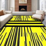 Ultra Soft Area Rug, Non Slip, Stain Resistant, Washable Area Rugs for Living Room, Bedroom, Bold Graphic Black and Cream(Yellow)