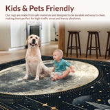 Ultra Soft Area Rug, Non Slip, Stain Resistant, Washable Area Rugs for Living Room, Bedroom, Contemporary Abstract Stellar Arrangement(Gray)