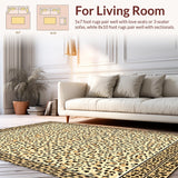 Ultra Soft Area Rug, Non Slip, Stain Resistant, Washable Area Rugs for Living Room, Bedroom, Brooks Beige Cheetah Spot(Beige)