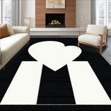Modern Quirky Heart Patterned Mat(White)