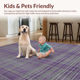 Ultra Soft Area Rug, Non Slip, Stain Resistant, Washable Area Rugs for Living Room, Bedroom, Soft Ogee Design Elegance(Purple)