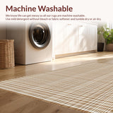 Ultra Soft Area Rug, Non Slip, Stain Resistant, Washable Area Rugs for Living Room, Bedroom, Minimalist Monochrome Abstract Style(Brown)
