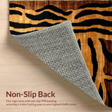 Ultra Soft Area Rug, Non Slip, Stain Resistant, Washable Area Rugs for Living Room, Bedroom, Bold Earthy Tiger Print(Brown)