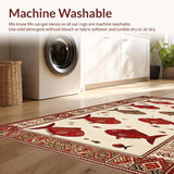 Ultra Soft Area Rug, Non Slip, Stain Resistant, Washable Area Rugs for Living Room, Bedroom, Charming Nautical Fish Illustration(White)