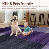 Ultra Soft Area Rug, Non Slip, Stain Resistant, Washable Area Rugs for Living Room, Bedroom, Luxe Purple Dreamy Vibe(Purple)