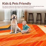 Ultra Soft Area Rug, Non Slip, Stain Resistant, Washable Area Rugs for Living Room, Bedroom, Bold Shaggy Earthy Visual Appeal(Orange)