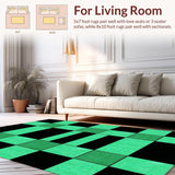 Artistic Distorted Checkerboard Visual Appeal(Green)